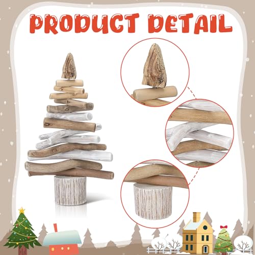 Rustic Driftwood Christmas Tree Tabletop Décor 12.2in - Civaner (Rustic Variant)