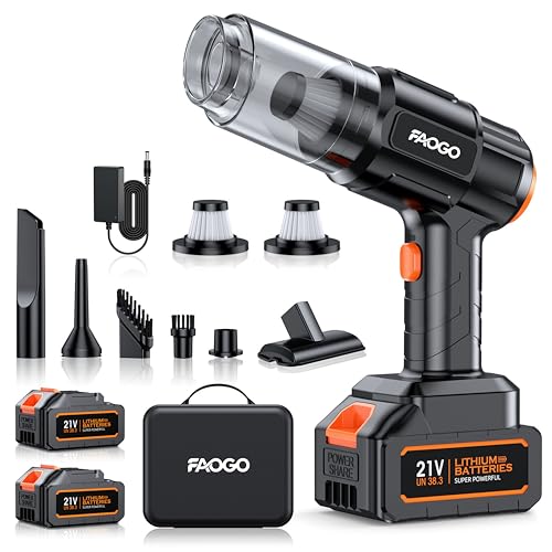 FAOGO Cordless Car Vacuum Cleaner 50,000Pa High Power Handheld Dustbuster