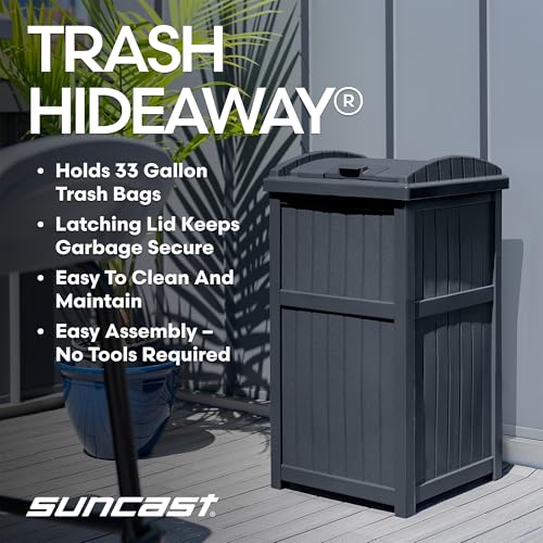 Suncast 33 Gal Outdoor Trash Can Hideaway with Lid - Cyberspace, 1 Pack