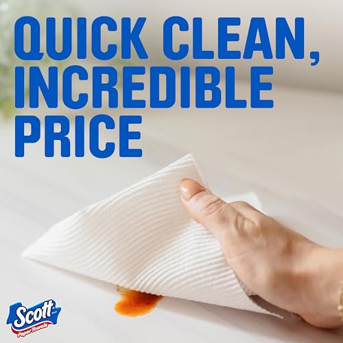 Scott Double Paper Towels 30 Pack (2 Packs of 15) 100 Sheets per Roll - Choose-A-Sheet Absorbent Household Towels