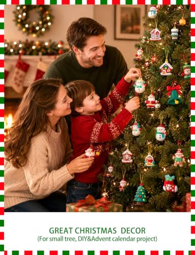 32PCS Christmas Santa Ornaments Set with Strings for Tree Decoration