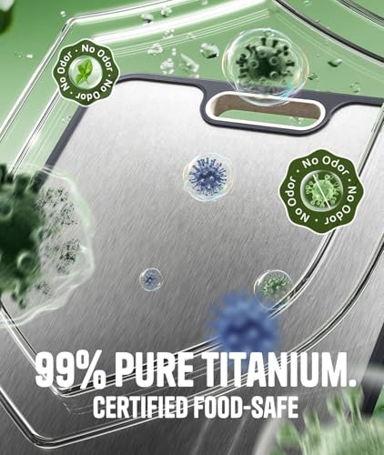 REZEND Titanium Dual-Sided Cutting Board Set of 3 - Hygienic, Non-Toxic Kitchen Prep