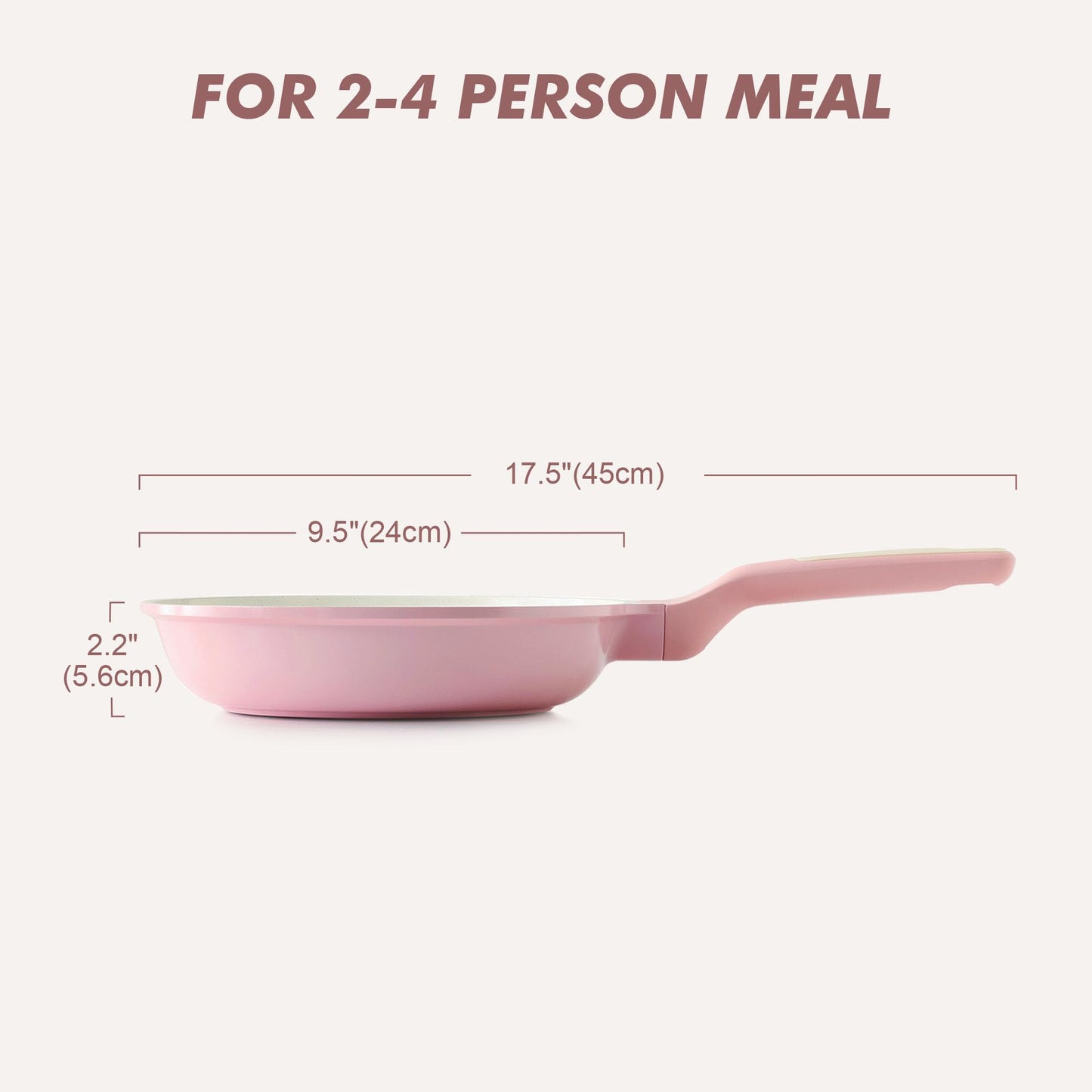SENSARTE Nonstick Ceramic Frying Pan 9.5-Inch, Healthy Non Toxic Skillet, Induction Compatible Omelet Pan with Heat Resistant Handle, PFAS-Free, Pink