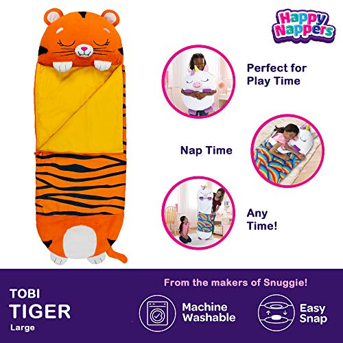 Happy Nappers Large Pillow & Sleepy Sack Toy Tiger Tobi 66 x 30