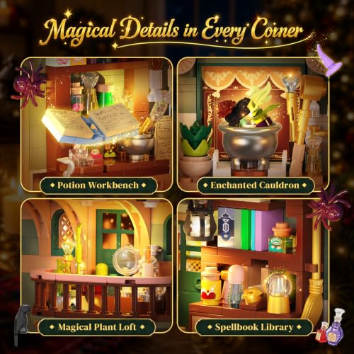 INSOON 2026 Christmas Advent Calendar Book Nook Building Set with Lights