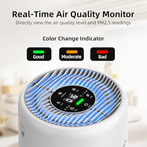 AromaRoom True HEPA Air Purifier for Large Rooms - Grey White