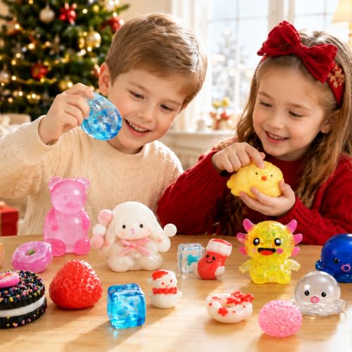 Christmas Advent Calendar 2026 with 24 Colorful Squishy Toys - Holiday Countdown Calendar for Kids & Teens