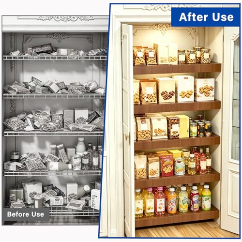16-Inch Depth Wire Shelf Covers for Pantry Rack, Brown 10pcs - Upgraded Fit & Easy Installation