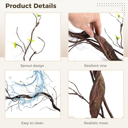 Artificial Tree Branches Wall Decor 67 Inch Rattan Vine for Home & Garden
