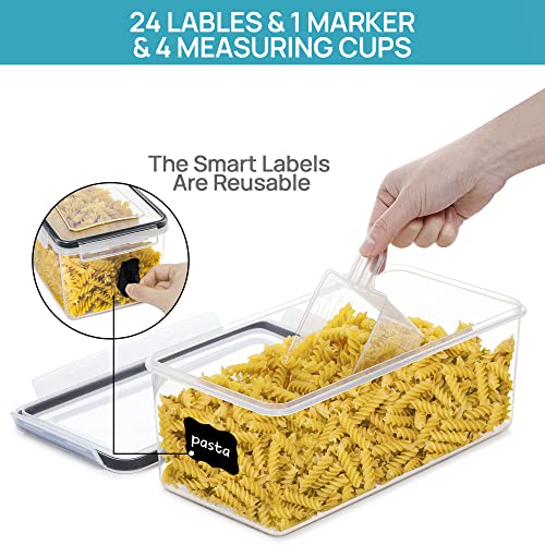 Vtopmart 8-Pack Pasta Storage Containers 3.2L Airtight Canisters for Dry Food