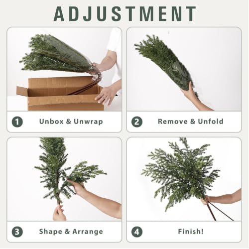 12 Pcs 36-Inch Lifelike Artificial Norfolk Pine Branches for Vase Decor - GLIDLION