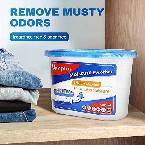 Vacplus Moisture Absorber 12 Pack - Fragrance-Free Dehumidifier, 10.5 OZ, Strong Absorption