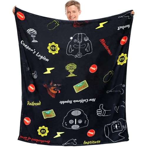 Flannel Throw Blanket Fall Merchandise Out, Birthday Gifts for Boys Girls Gamers Teens, Warm Soft Blanket for Living Room Bedroom Decorations Bed Sofa - 70"x60"