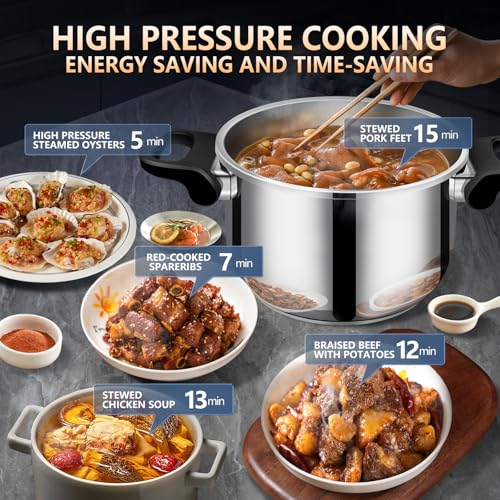Hestroney 12.7 Quart Commercial Stainless Steel Pressure Canner Pot - Large Capacity