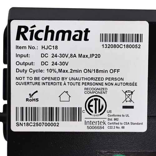Richmat Adjustable Bed Control Box HJC18 Replacement No Massage with Remote