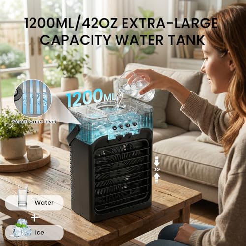 Portable Air Conditioners, Cooler Fan Mini Evaporative 3 Speeds,