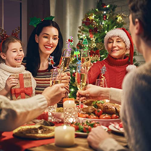 Christmas Theme Reusable Drinking Straws 24pcs with 2 Cleaning Brushes