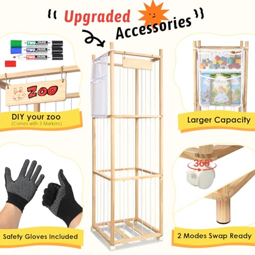 Stuffed Animal Storage Organizer with Wheels & Large Capacity - Toy Keeper for Playroom & Nursery