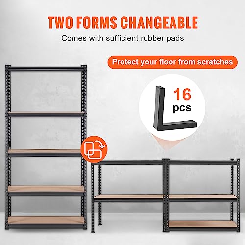 Heavy Duty 5-Tier Adjustable Storage Shelves 36x18x72 inches - MDF Variation