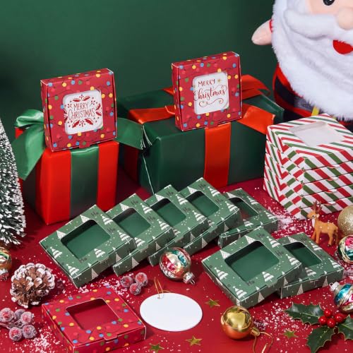 36 Pcs Christmas Sublimation Ornament Gift Boxes with Viewing Windows