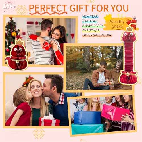 Chinese New Year Decorations 2025 Year of The Snake, Honeycomb Centerpiece Table Decor, Lunar New Year Decorations 2025 Party Favors Snake Decor, Fun Snake Ornament, 6 Inch