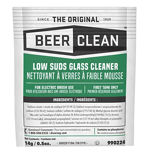 Diversey Beer Clean Glass Cleaner Powder 0.5oz Pack of 100 for Bar & Restaurant