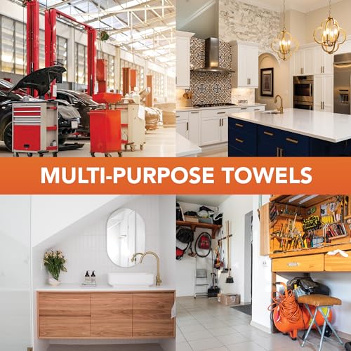 Pack of 60 Cotton Cleaning Towels - Absorbent Kitchen & Auto Rags, 14x17 Inches