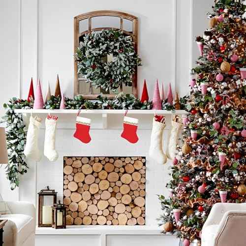 Amscan Santa's Delight Red & White Mini Felt Christmas Stockings - 5" (Pack of 6) - Perfect For Festive Holiday Decor & Gifts