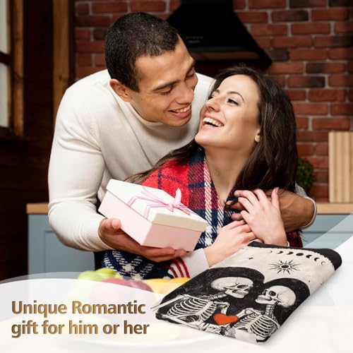 Romantic Couple Blanket for Anniversary Halloween 80x60 - Skeleton Love