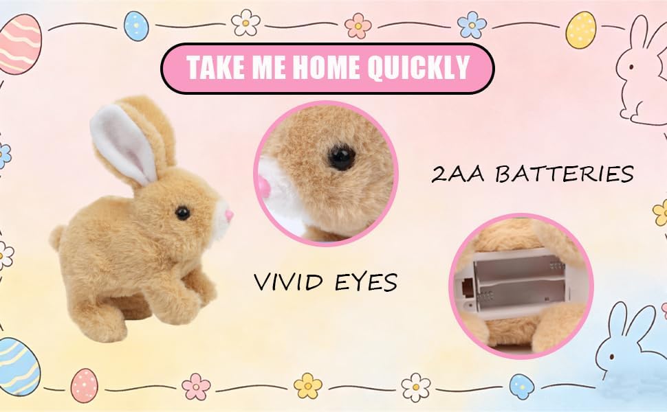 Skiennix Realistic Bunny Toy - Wiggling Ears & Twitching Nose | Perfect Easter Gift for Kids