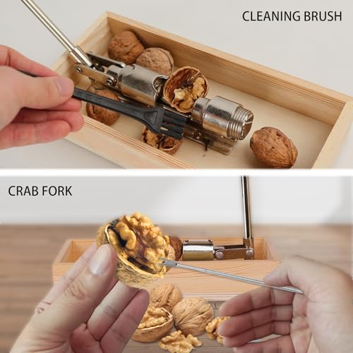 Heavy Duty Nutcracker with Crab Forks & Cleaning Brush - Pecan & Nut Cracking Tool
