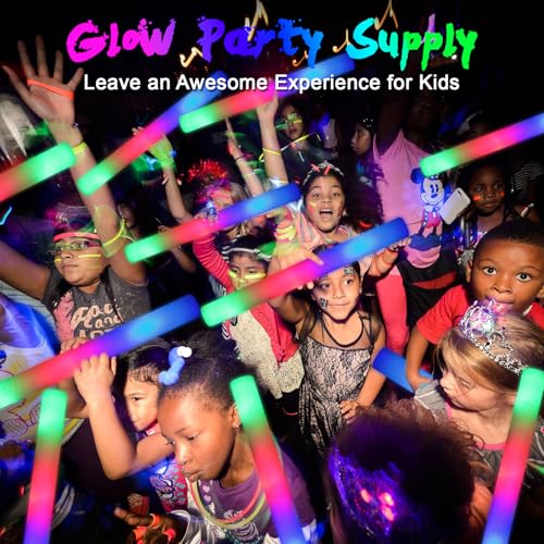 155 Foam Glow Sticks Bulk - LED Party Light Up Sticks with 3 Modes for Weddings & Events - Variation 155