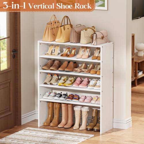 Stackable Shoe Rack Organizer 3-Tier Space Saver for Closet Entryway