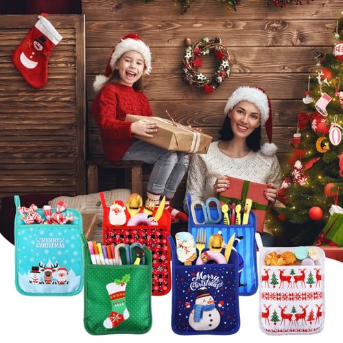 Layhit Christmas Pot Holders with Pocket - 12 Pcs Festive Oven Mitts & Hot Pads