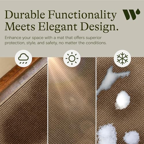WaterHog Large 35.5x59.5 Inch Indoor Outdoor Front Door Mat - Camel, All-Weather Rug