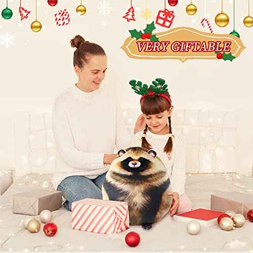 Raccoon Plush, 12" Raccoon Stuffed Animal, Cute Plushies for Girls, Soft Plush Pillow, Kitten Plush Throw Pillow Doll Big Plush Toy Decoration Doll Gift for Kids,Girls, Boys Birthday Christmas