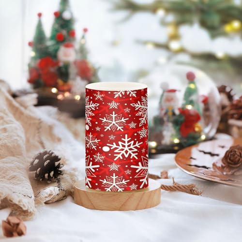 ALAZA Snowflakes Christmas Flameless Candles Set of 2 with Remote & Timer