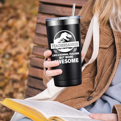 BIRGILT Teacher Gifts for Men, Women - 20 oz Teachersaurus Tumbler Cup