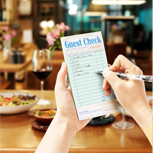 Guest Check Books for Servers - 60 Pack, Green, 3000 Tickets, Restaurant Note Pads