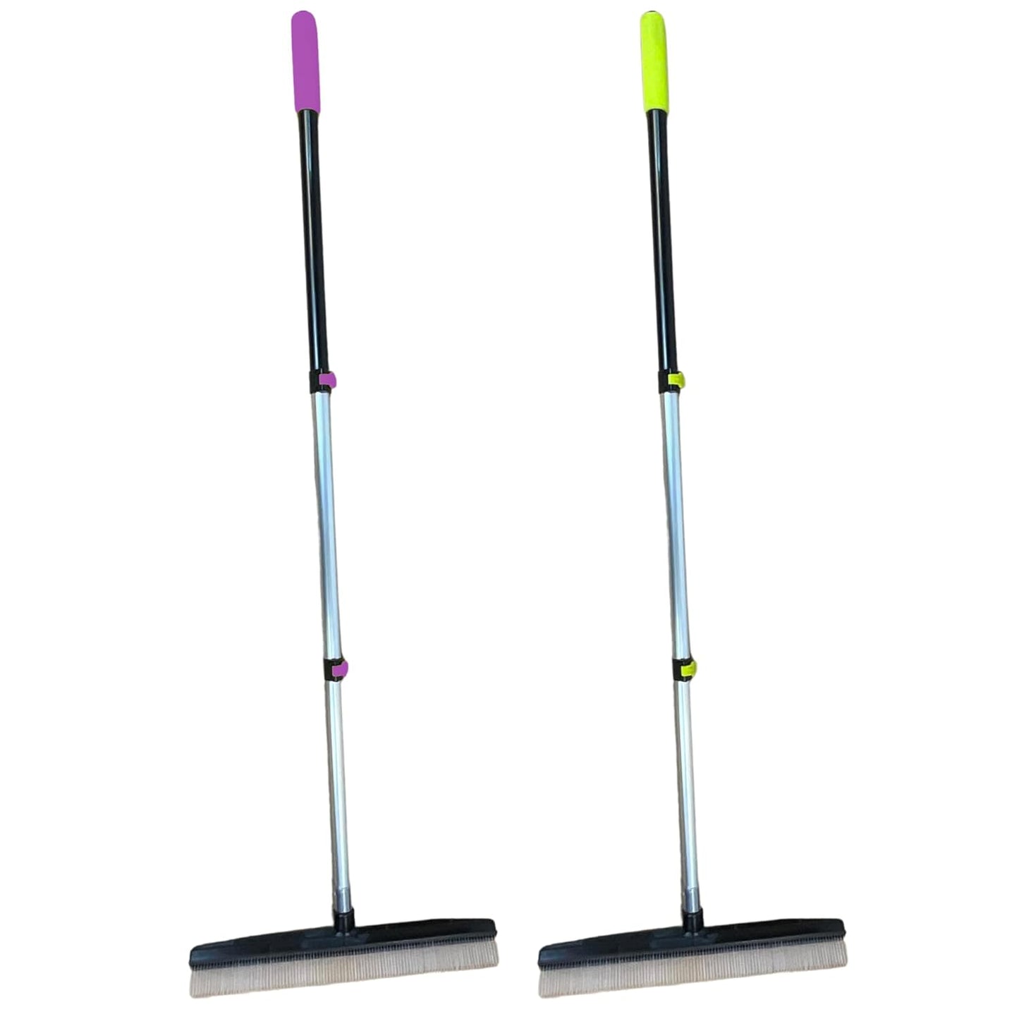 Room Groom Carpet Rake Set (Original and PET) Telescoping 54" Adjustable Handle, Portable Design, Carpet Brush for Pet Hair, Refreshing High Pile Carpets and Artificial Turf, (Pack of 2)