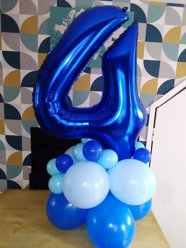 Number 2 Balloon by Night Blue - 40 Inch Birthday Decoration for Second Birthday Party