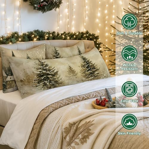 Lanpn Christmas Body Pillowcase 20x54 Set of 2, House Forest