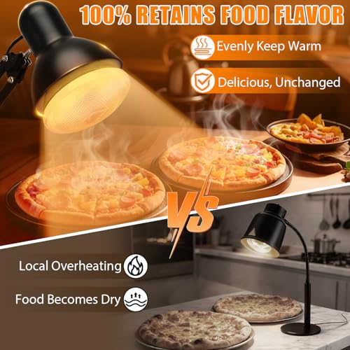Portable Food Heat Lamp Black Foldable Design 3S Heating Food Warmer