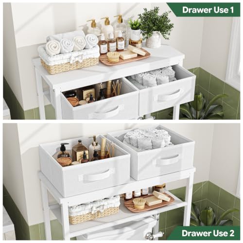 Over Toilet Storage Cabinet with 2 Fabric Drawers - Space Saver Organizer