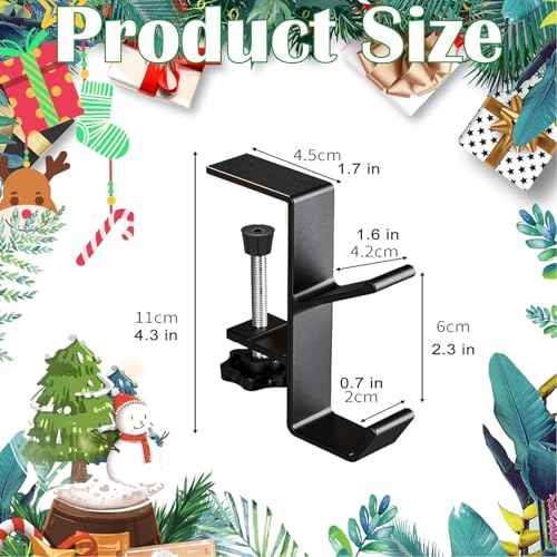 Christmas Stockings Holder Hanger,Metal Hooks for Hanging Christmas Stockings,Stocking Holders for Mantle for Christmas?Decorations (2 Black, 2)