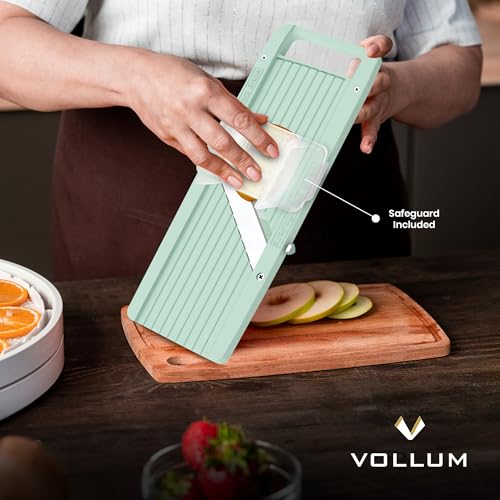 Vollum Narrow Mandoline Slicer Vegetable Cutter with Stainless Steel Blades