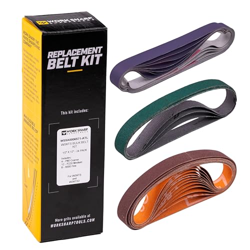 Work Sharp KTS Replacement Abrasive Belt Kit - 24 Assorted Grits | Bulk Bundle