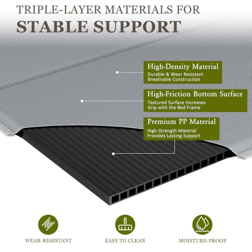 Heavy Duty Queen Bunkie Board 60 x 81 in Reinforced Support, Foldable & Non-Slip
