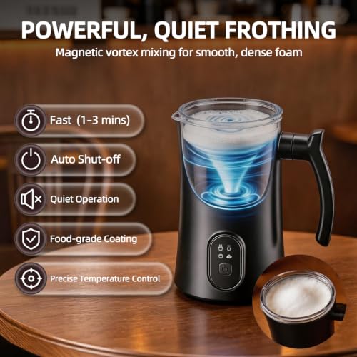 Milk Frother and Steamer 4-in-1 Electric Foam Maker - Black