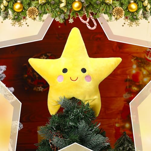 Shappy Christmas Star Tree Topper 9.45 Inch Plush Holiday Decoration